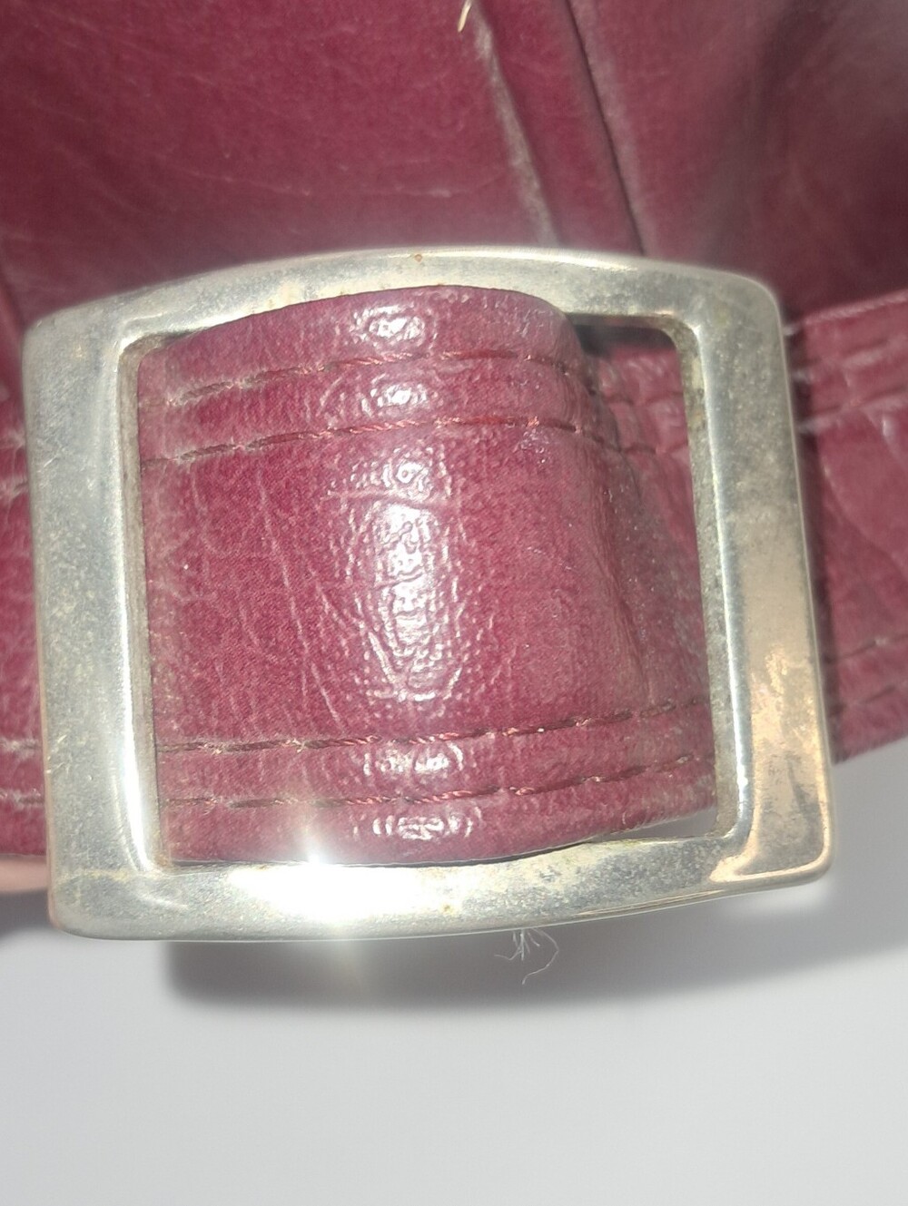 Vintage 1980s Samsonite Burgundy Leather Briefcase Flapover Attache Mexico - Picture 10 of 16